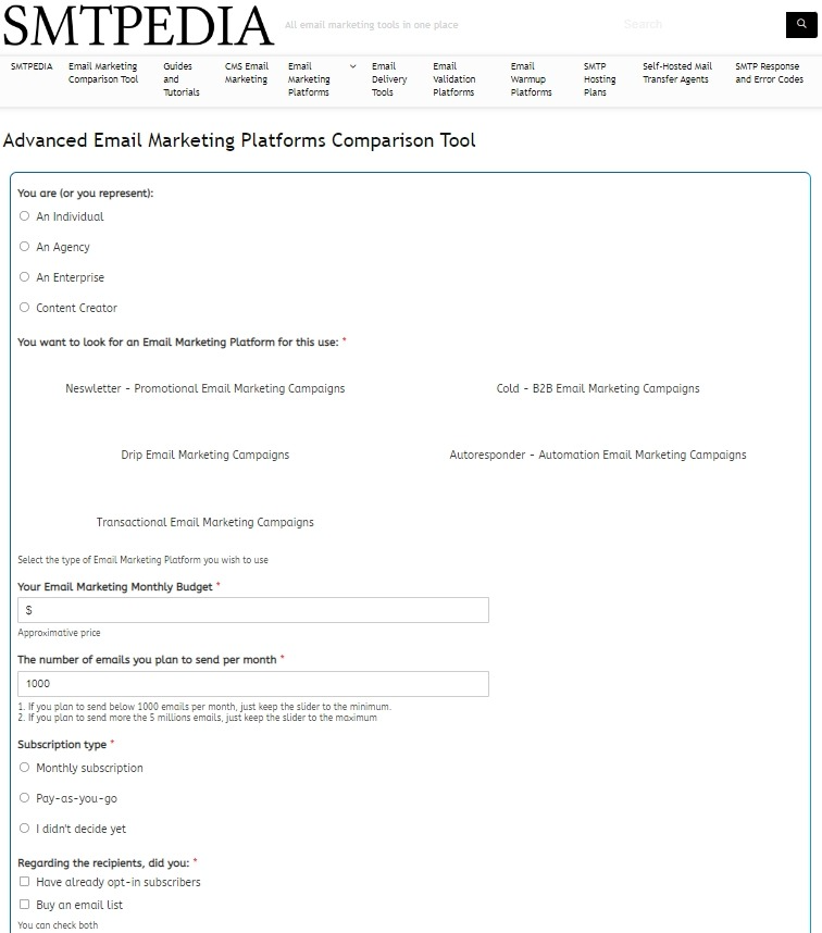 Advanced Email Marketing Comparison Tool Smtpedia Advanced Email Marketing Comparison Tool Smtpedia